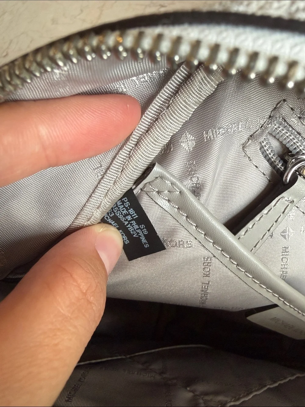 MICHAEL KORS White Logo Mini Backpack with Silver Hardware LIKE NEW